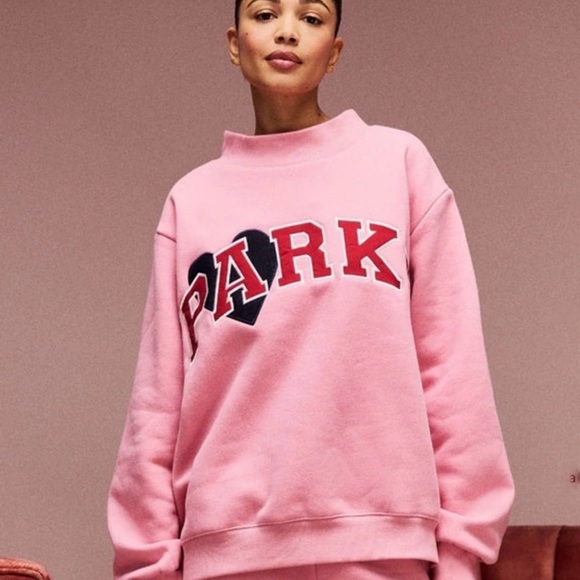 Parke Pink Sweatshirt with Heart Accent - Picture 2 of 3